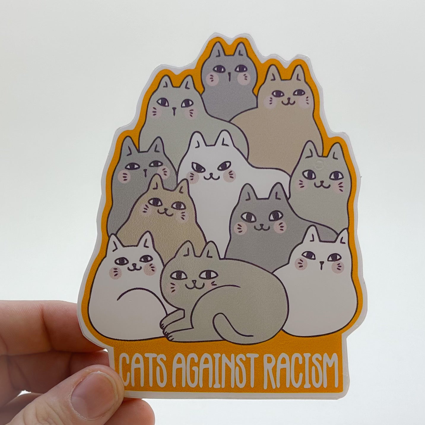 Cats Against Racism Sticker and Bumper sticker