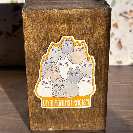 Cats Against Racism Sticker and Bumper sticker