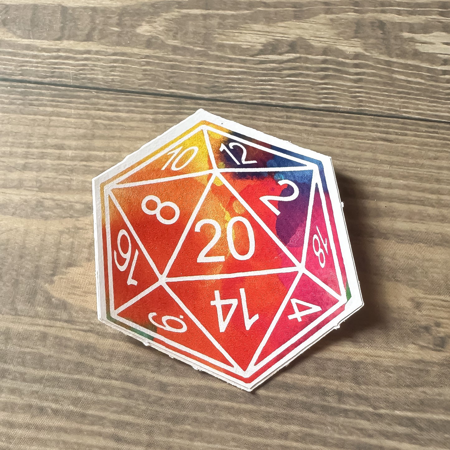 D20 Watercolor Sticker