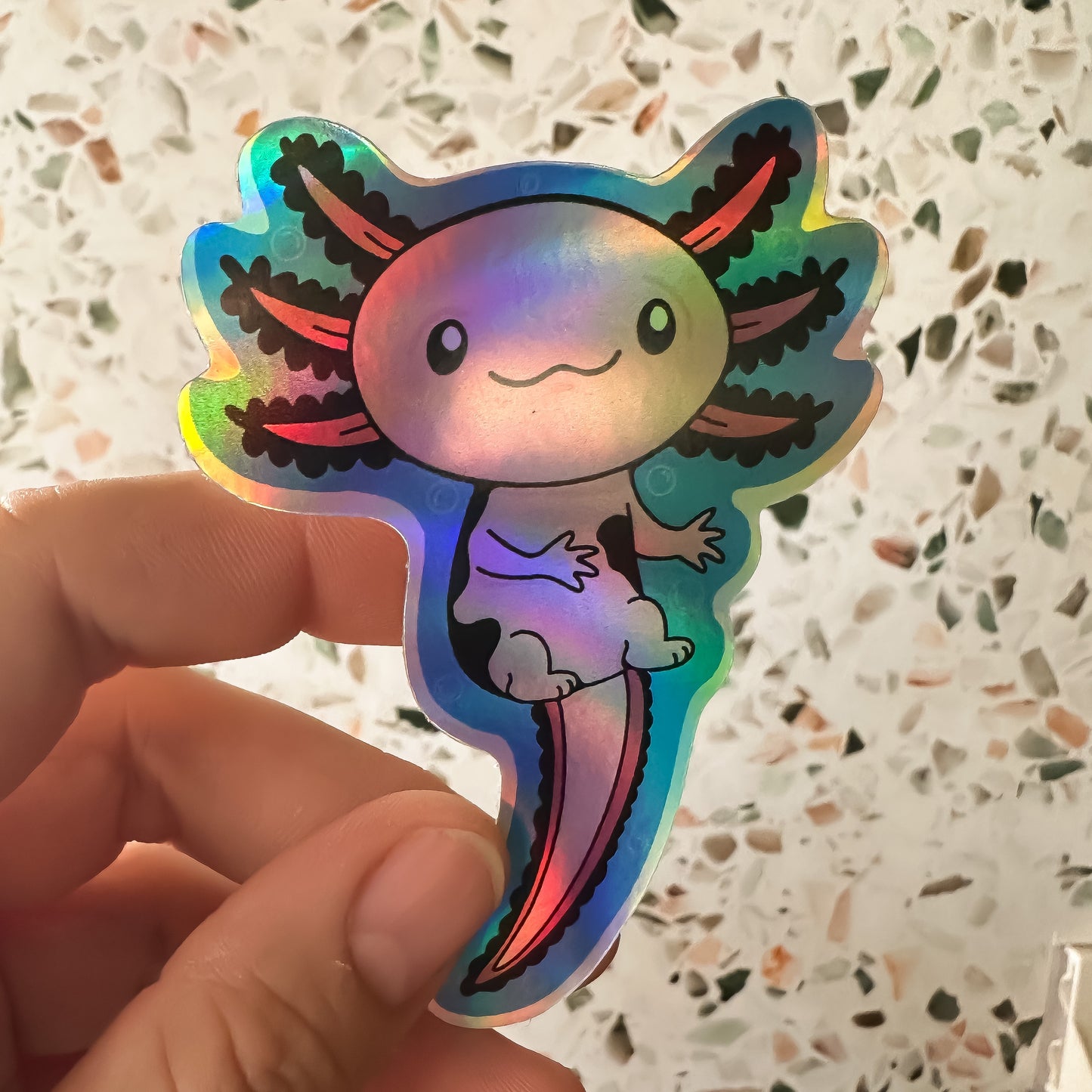 Pink Axolotl Sticker