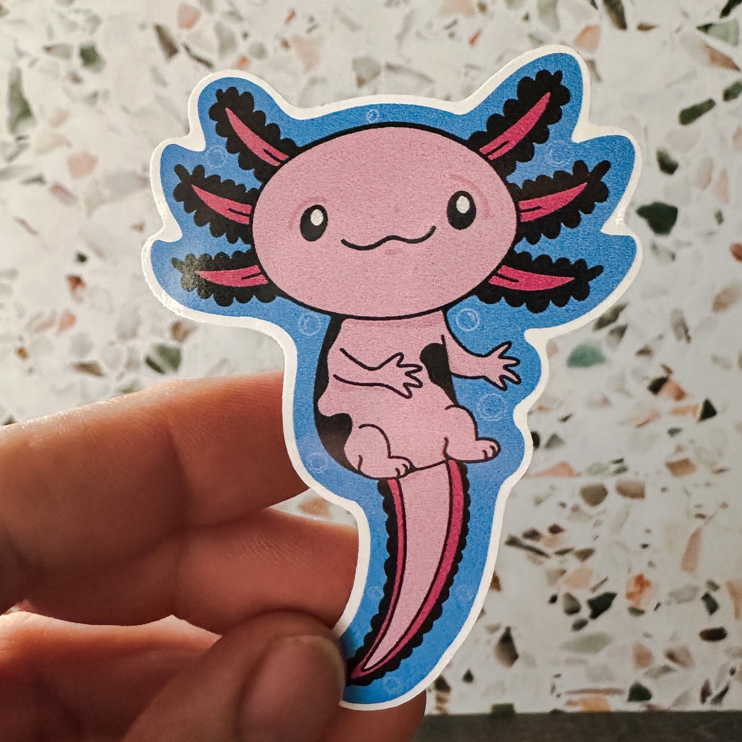 Pink Axolotl Sticker