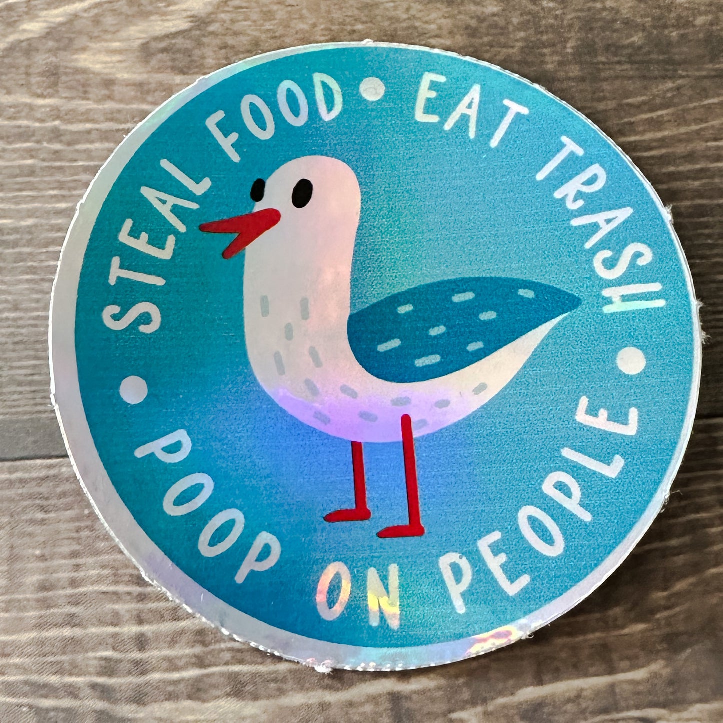 Steal Food Seagull Holographic Sticker