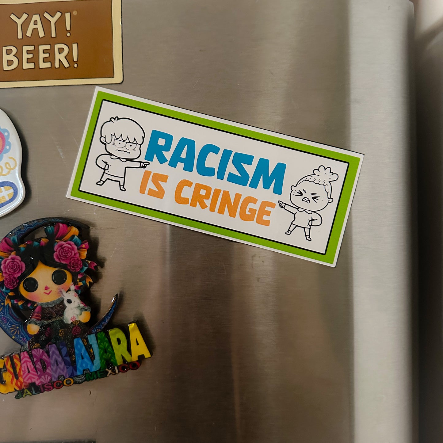 Racism is Cringe Bumper Sticker