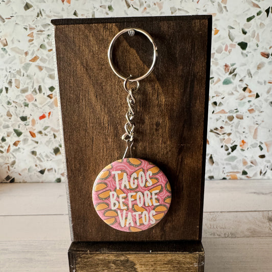 Tacos Before Vatos Bottle Opener Keychain