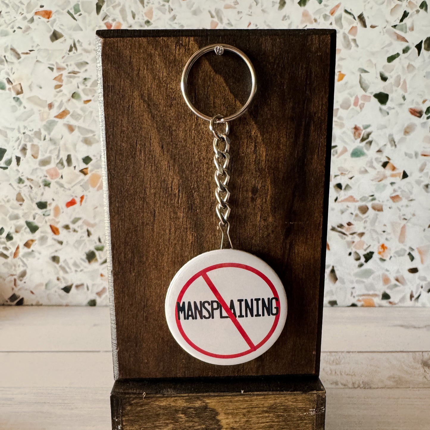 No Mansplaining Bottle Opener Keychain